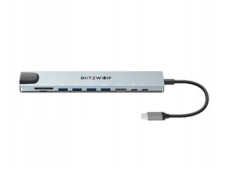 Mitme pordiga adapter Blitzwolf BW-TH5 10in1 USB-C (silver)