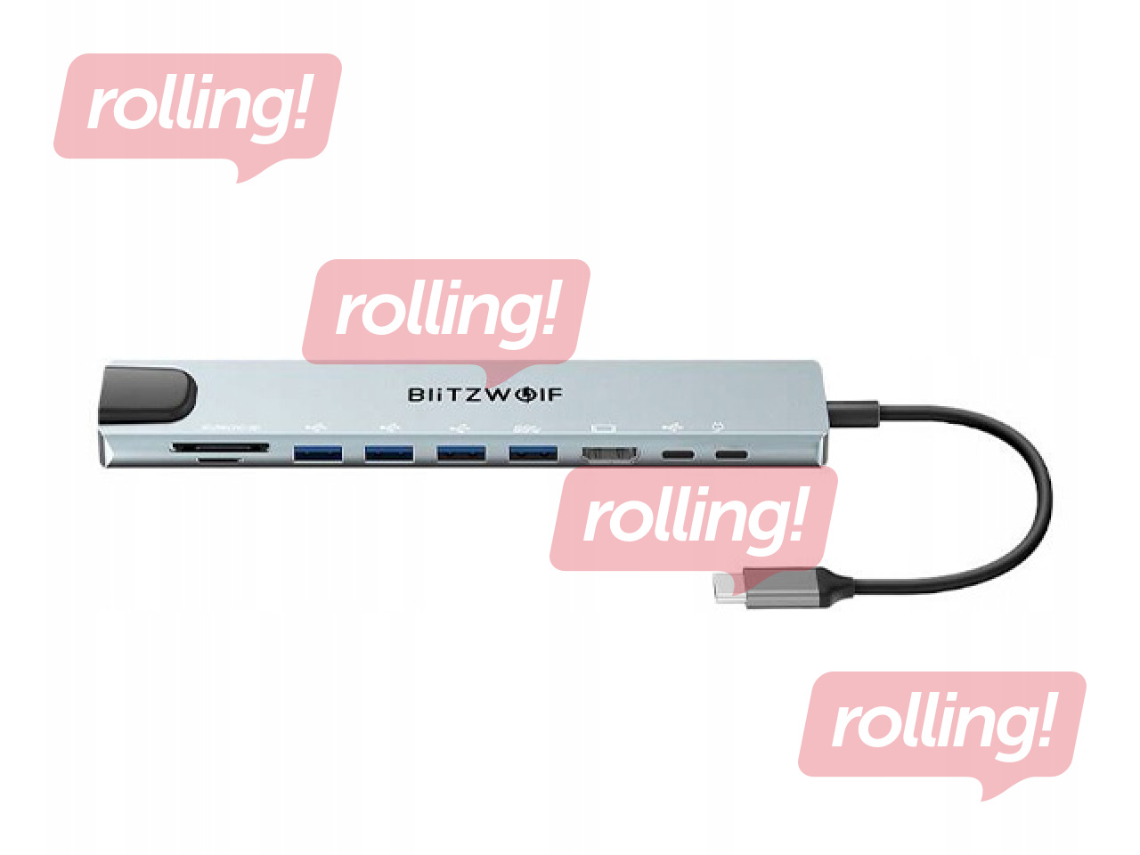 Mitme pordiga adapter Blitzwolf BW-TH5 10in1 USB-C (silver)