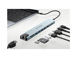 Multi-port adapter Blitzwolf BW-TH5 10in1 USB-C (silver)