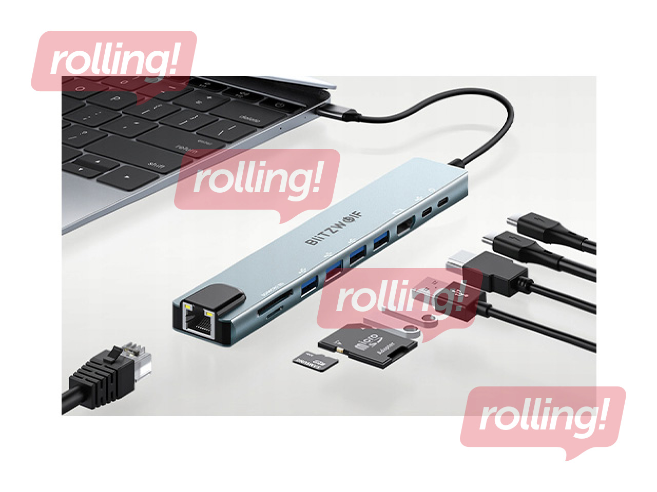 Multi-port adapter Blitzwolf BW-TH5 10in1 USB-C (silver)