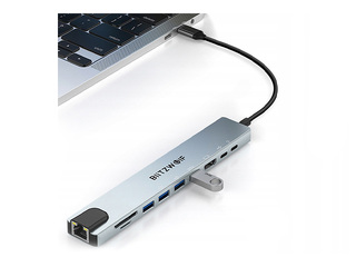 Multi-port adapter Blitzwolf BW-TH5 10in1 USB-C (silver)