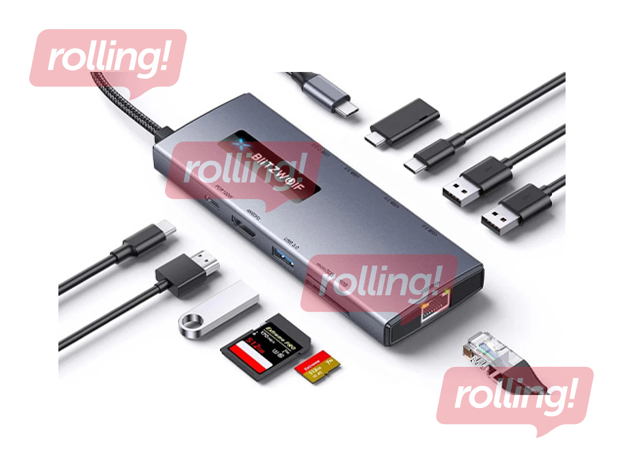 Mitme pordiga adapter Blitzwolf BW-TH8 10in1 USB-C