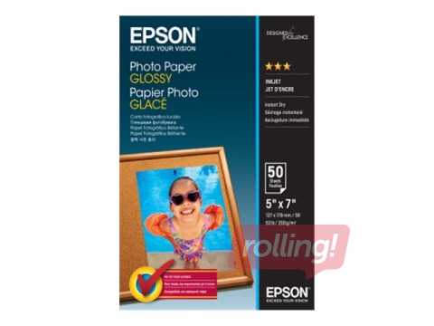 EPSON Фотобумага, глянцевая, 13x18cm, 200г/м², 50 листов