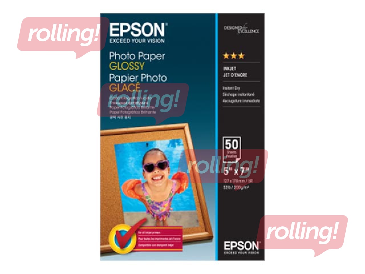 EPSON Фотобумага, глянцевая, 13x18cm, 200г/м², 50 листов