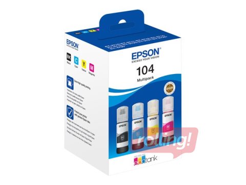 Epson EcoTank 104 4-pack (black, yellow, cyan, magenta) ink refill