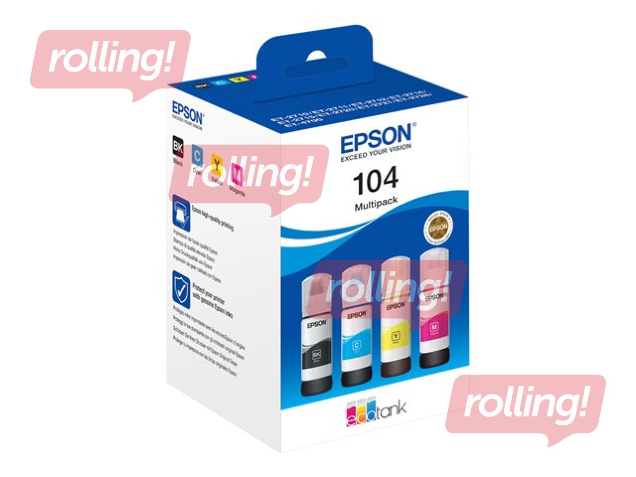 Epson EcoTank 104 4-pack (black, yellow, cyan, magenta) ink refill