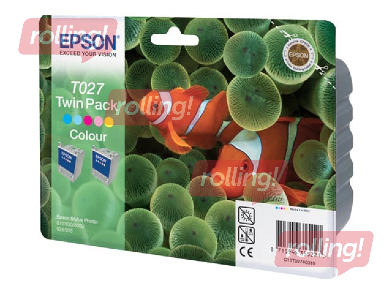 Tindikassett Epson Stylus Photo 810, 3 värvi, 2-pakk, 2 x 46ml