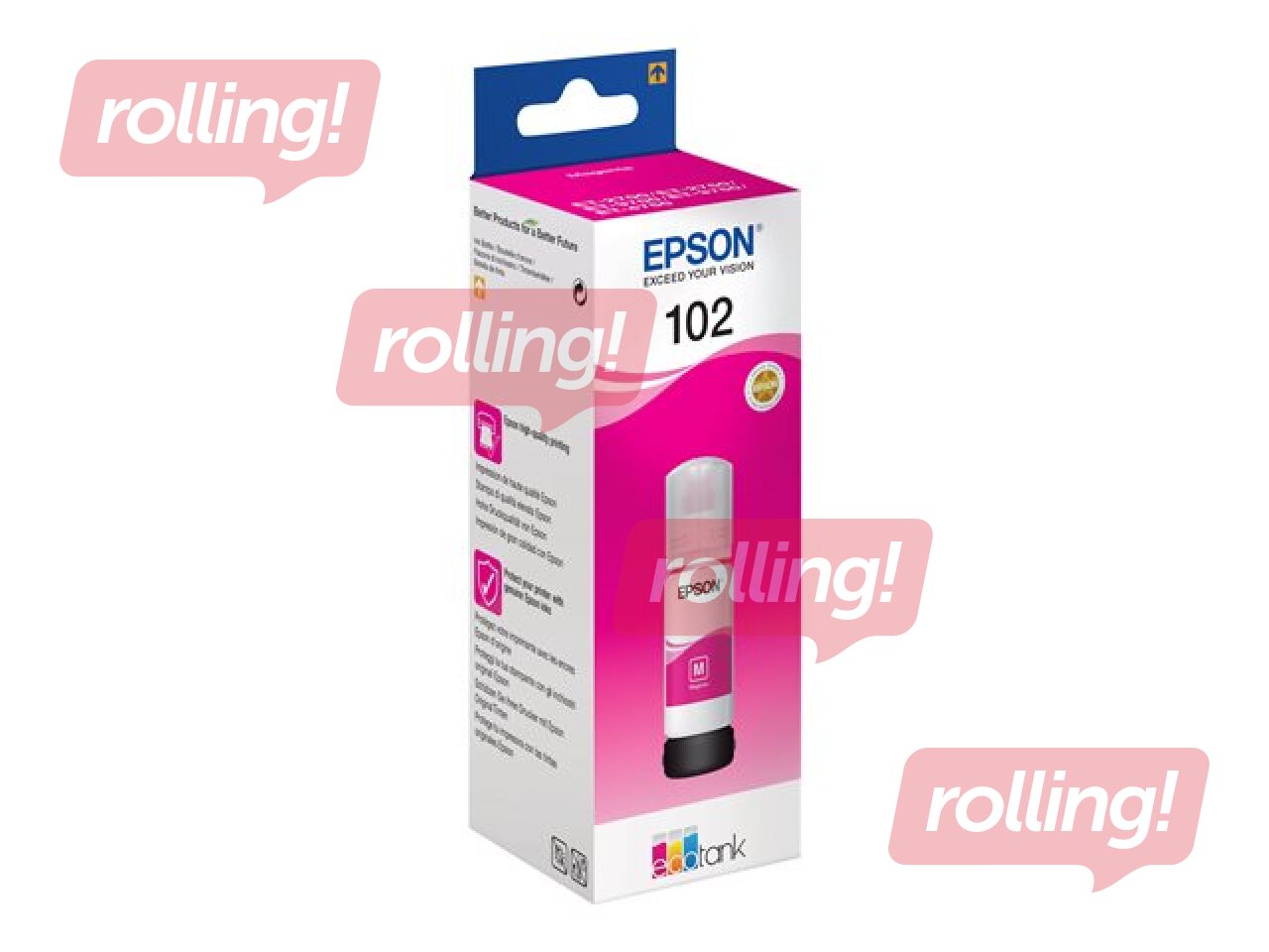 Epson EcoTank 102 Fuksīna sarkana tintes pudele, 70 ml (6000 lpp)