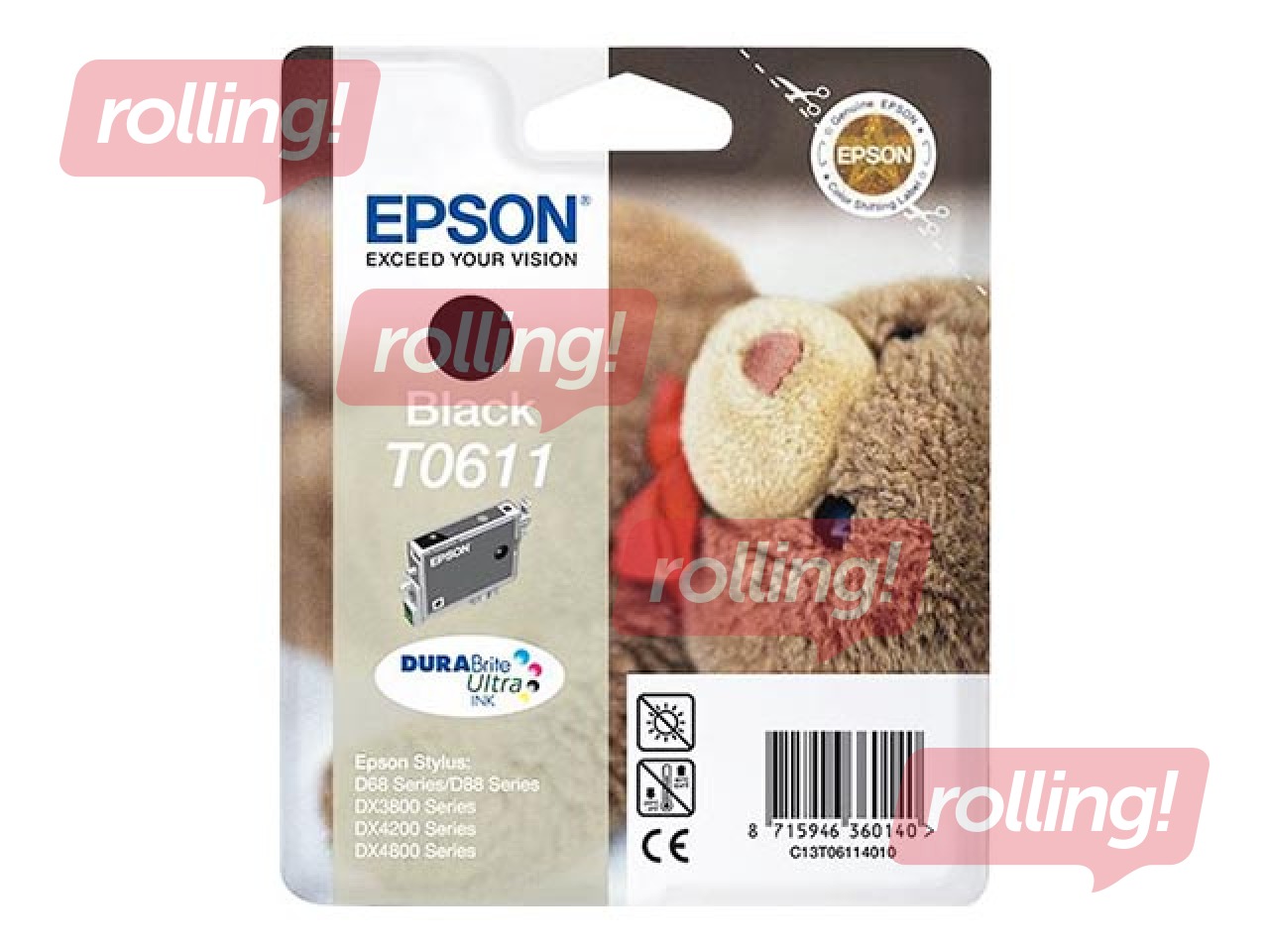 Tindikassett Epson Stylus D68, must, 8ml