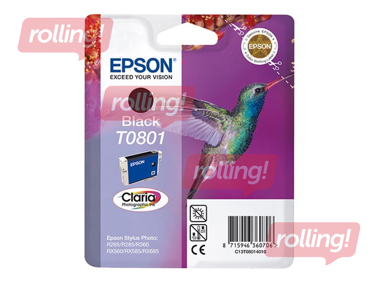 Tindikassett Epson Stylus Photo R265, must, 7,4ml