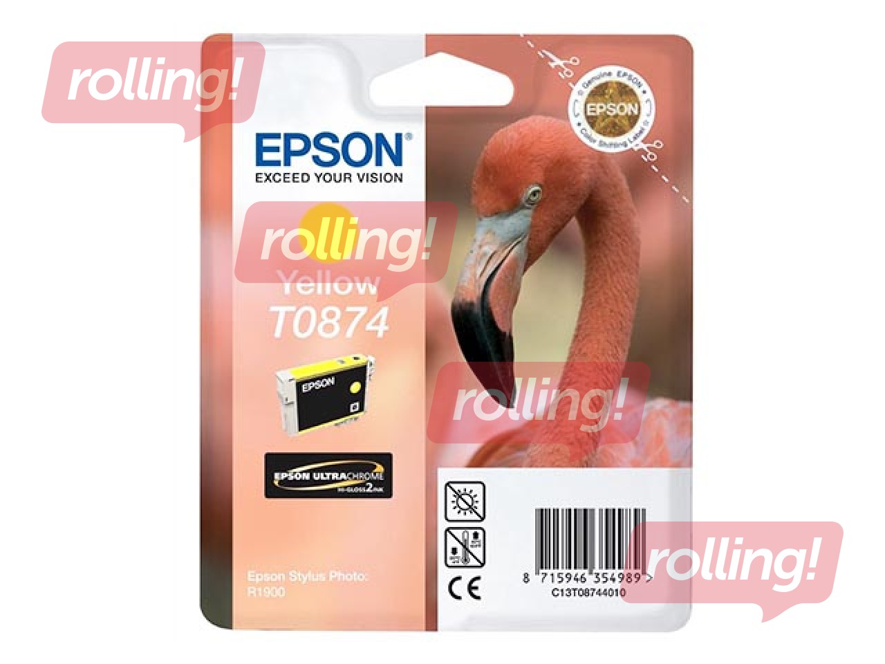 Tindikassett Epson Stylus Photo R1900, kollane, 11,4ml