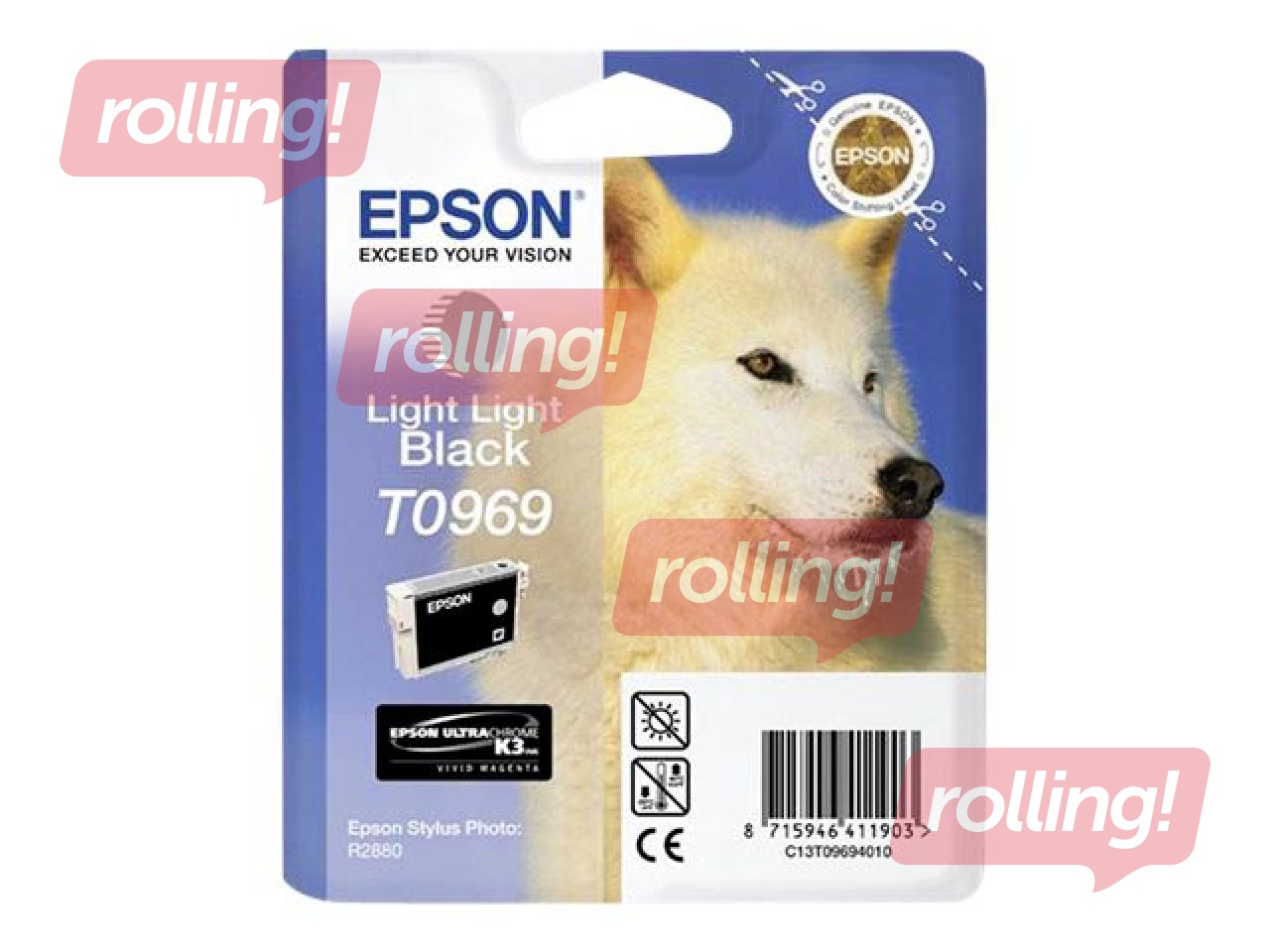 Tindikassett Epson Stylus Photo R2880, hele hele must, 11,4ml
