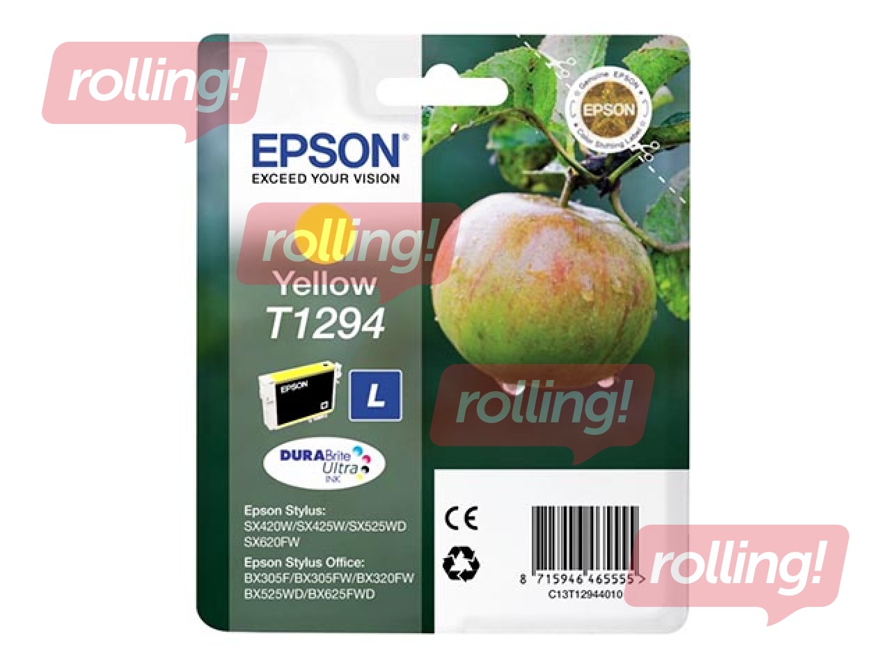 Tindikassett Epson Stylus Office BX305F, kollane, 7ml