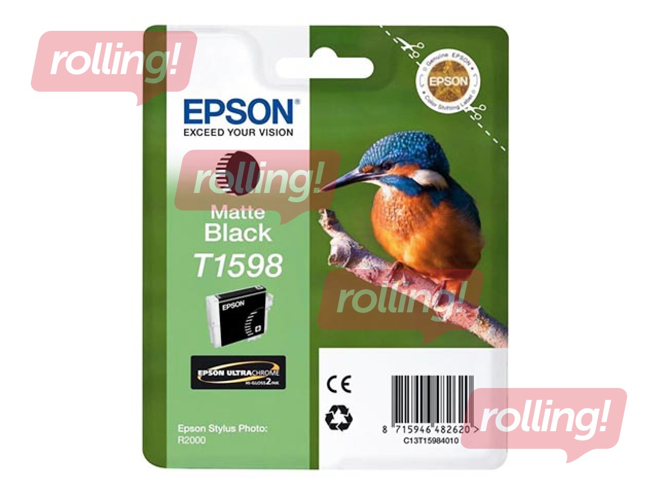 Tindikassett Epson Stylus Photo R2000, matt must, 17ml