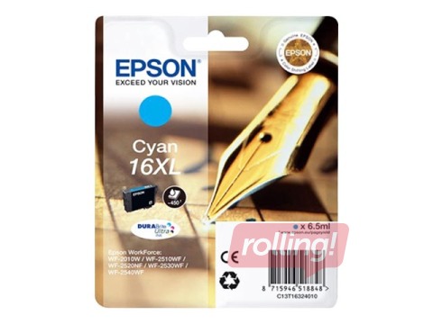 Tindikassett Epson 16XL, sinine, 6.5ml
