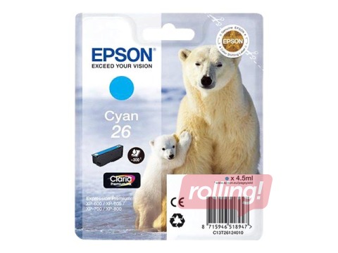 Tindikassett EPSON sinine 26 Claria Premium