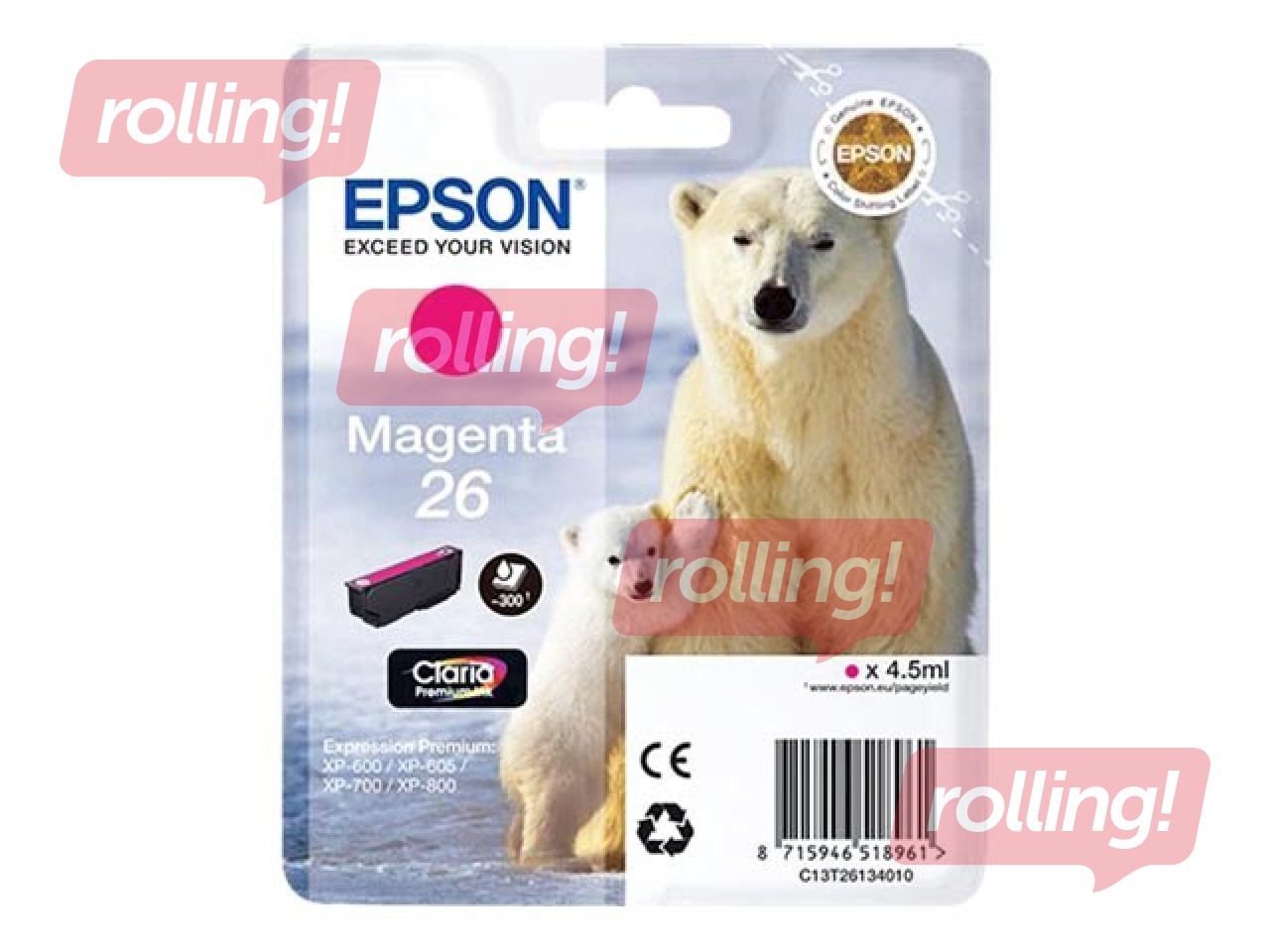 EPSON Ink Singlepack Magenta 26 Claria Premium