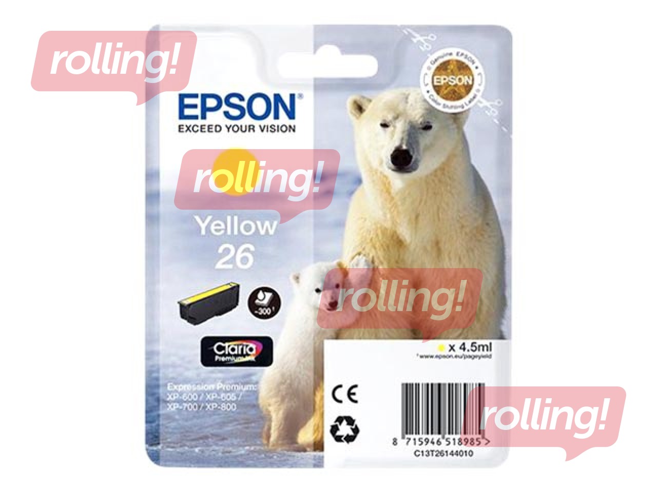 Tintes kasete EPSON 26, dzeltena