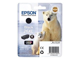 Tintes kasete EPSON 26 XL,  Melna