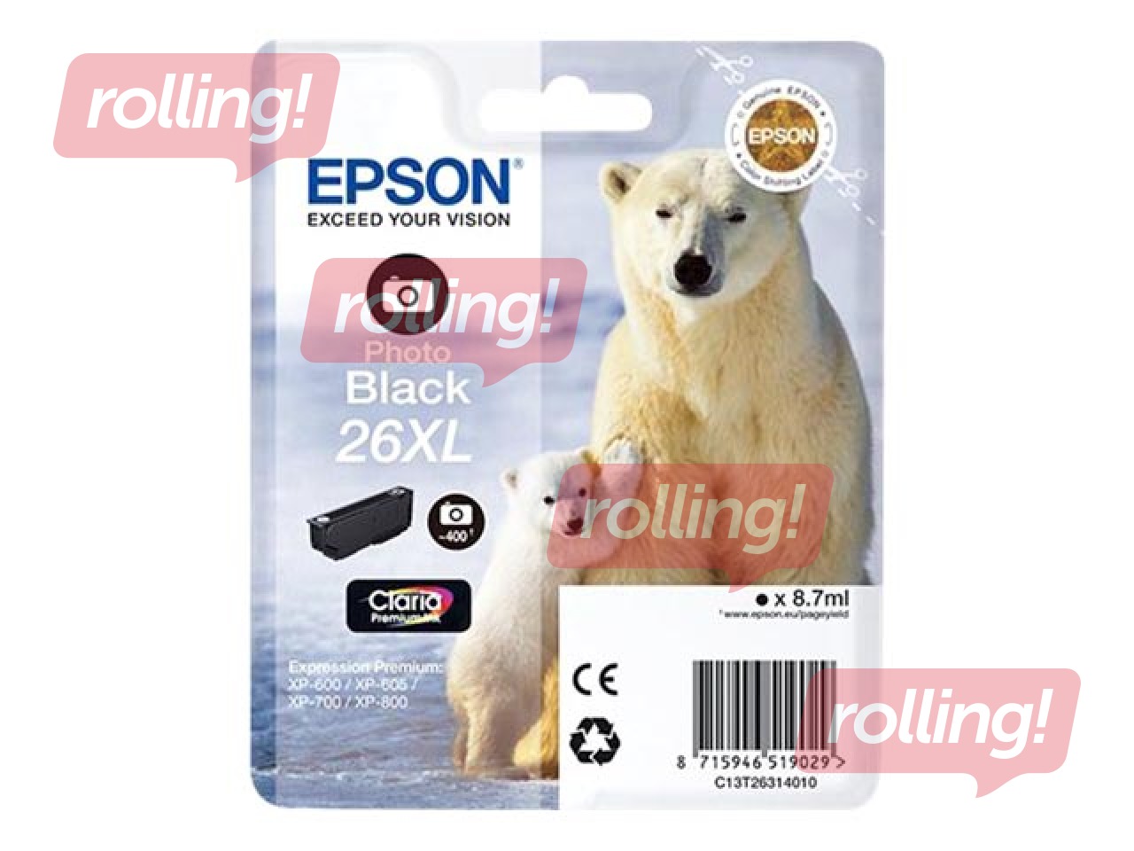 EPSON Ink Singlepack Photo Black 26XL Claria Premium