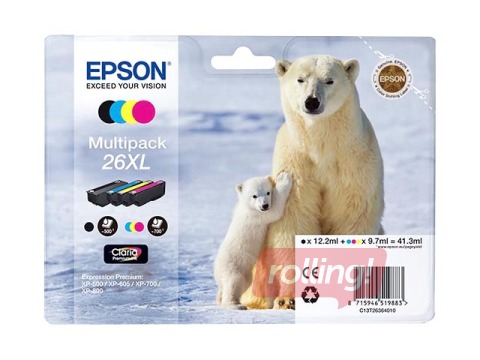 Tintes kasešu komplekts EPSON, 26XL Claria Premium
