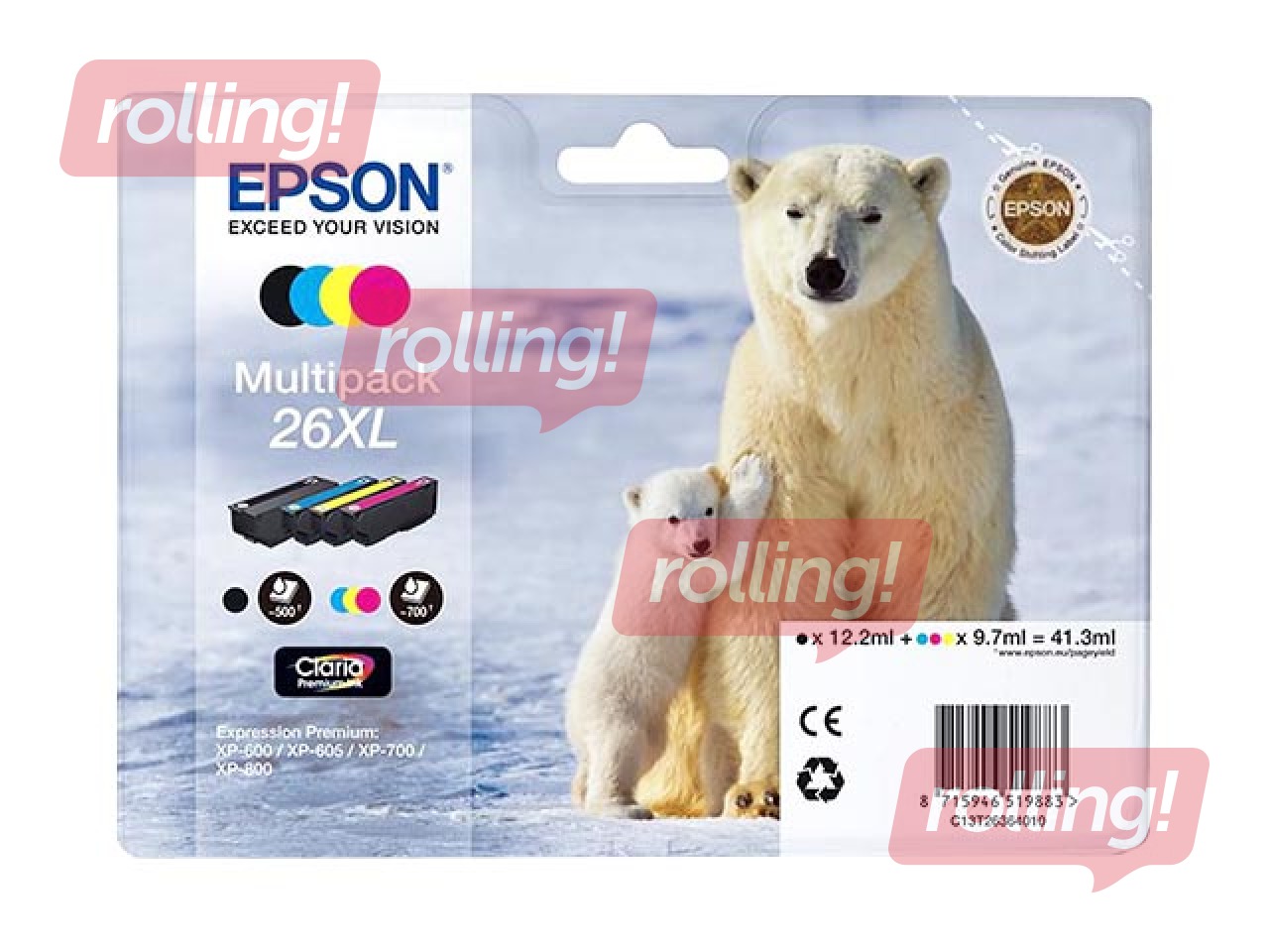 Tintes kasešu komplekts EPSON, 26XL Claria Premium