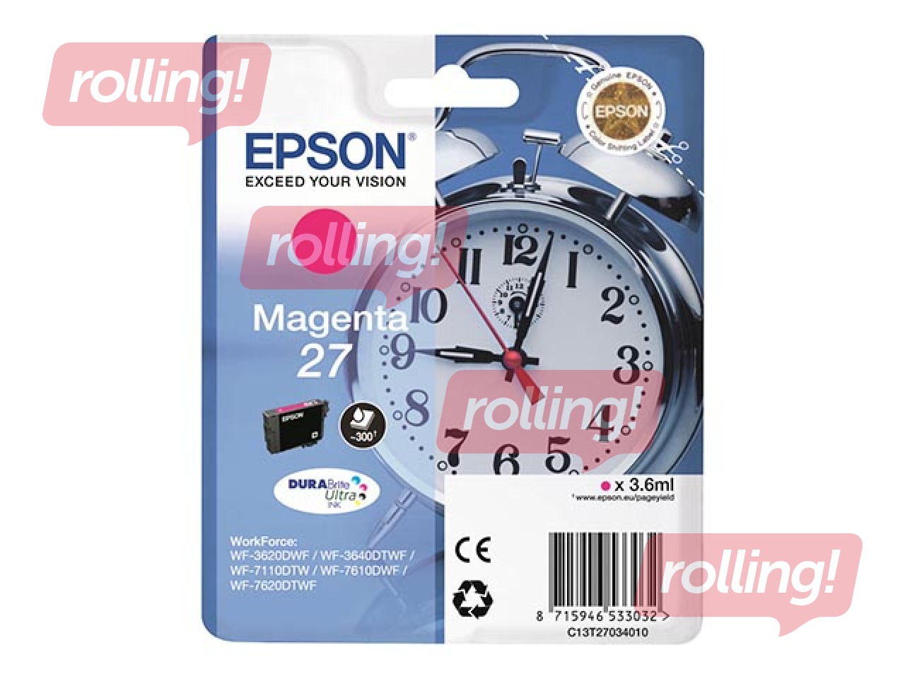 Tindikassett  Epson 27 punane, WF-7110DTW, 3.6ml