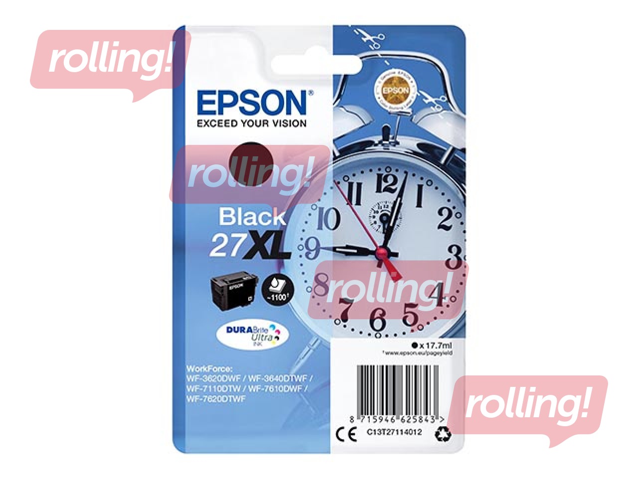 Tindikassett  Epson 27XL must, WF-7110DTW, 17.7ml