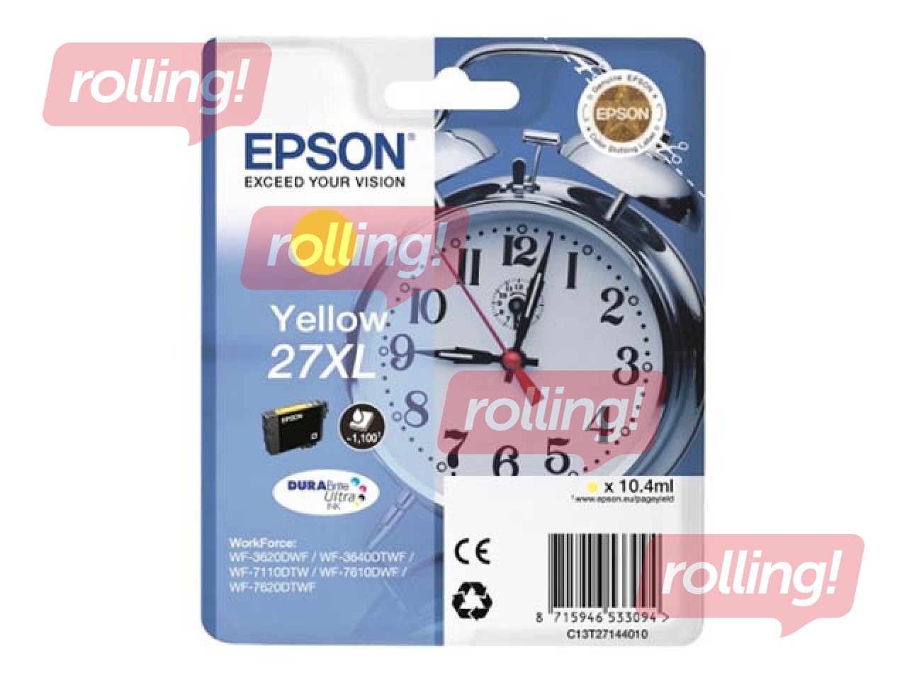 Tindikassett  Epson 27XL kollane, WF-7110DTW, 10.4 ml