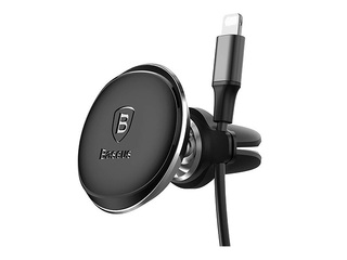 Automobiļa magnētiskais turētājs viedtālruņiem, Baseus, gaisa restei, melns