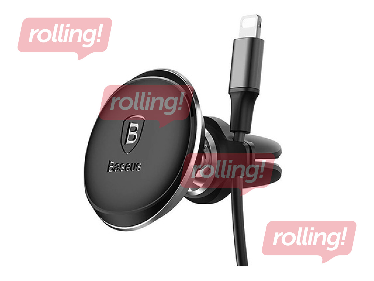 Magnetiline nutitelefoni hoidik autole, Baseus, õhuresti külge, must