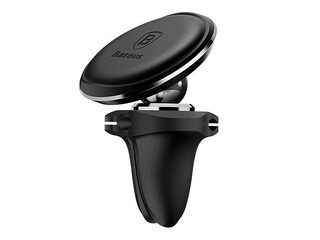 Magnetiline nutitelefoni hoidik autole, Baseus, õhuresti külge, must