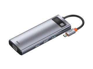Многопортовый адаптер Baseus 9in1 Metal Gleam Series,USB-C to 3xUSB 3.0+HDMI+USB-C PD+Etherne