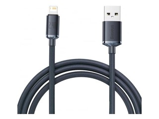 Savienotājvads Baseus Crystal Shine USB - Lightning, 2.4A, melns, 2m