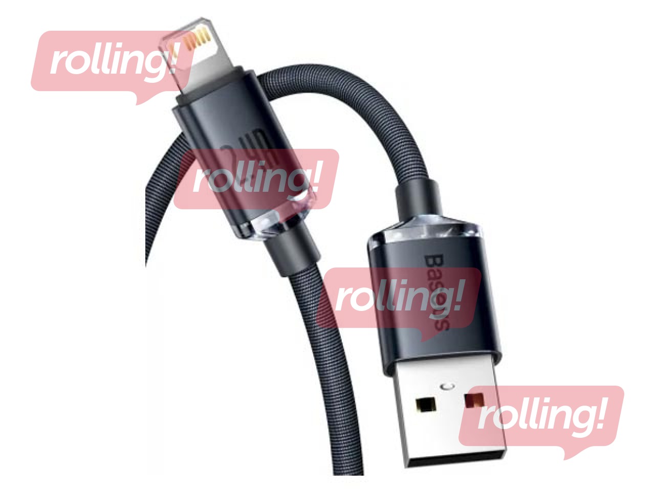 Ühendusjuhe Baseus Crystal Shine USB - Lightning, 2.4A, 2m, must + Jaanipäeva kingitus!