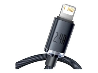 Ühendusjuhe Baseus Crystal Shine USB - Lightning, 2.4A, 2m, must + Jaanipäeva kingitus!