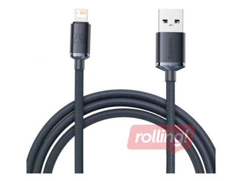 Ühendusjuhe Baseus Crystal Shine USB - Lightning, 2.4A, 2m, must