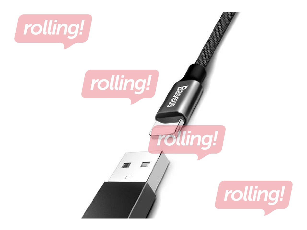 Savienotājvads  Baseus Yiven USB - Lightning, 2A, 1.2m, melns