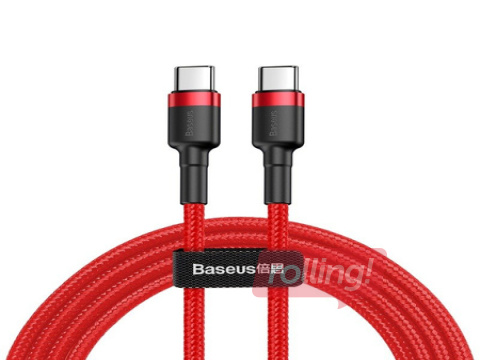Ühendusjuhe Baseus Cafule Type C - Type C 60W PD 2.0 QC 3.0 1m, punane