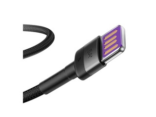 Savienotājvads Baseus Cafule USB - Type C, QC, 3.0, 5A, 1m, melns un pelēks