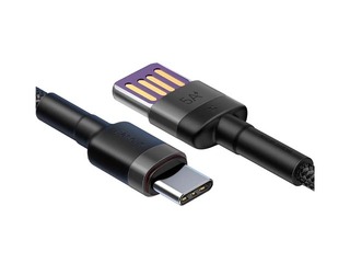 Savienotājvads Baseus Cafule USB - Type C, QC, 3.0, 5A, 1m, melns un pelēks