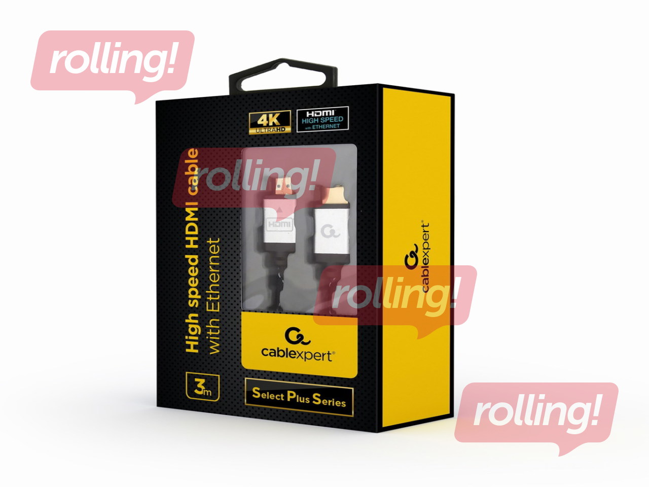 Kabelis Gembird Select Plus Series HDMI-HDMI (4K) 3m, Melns