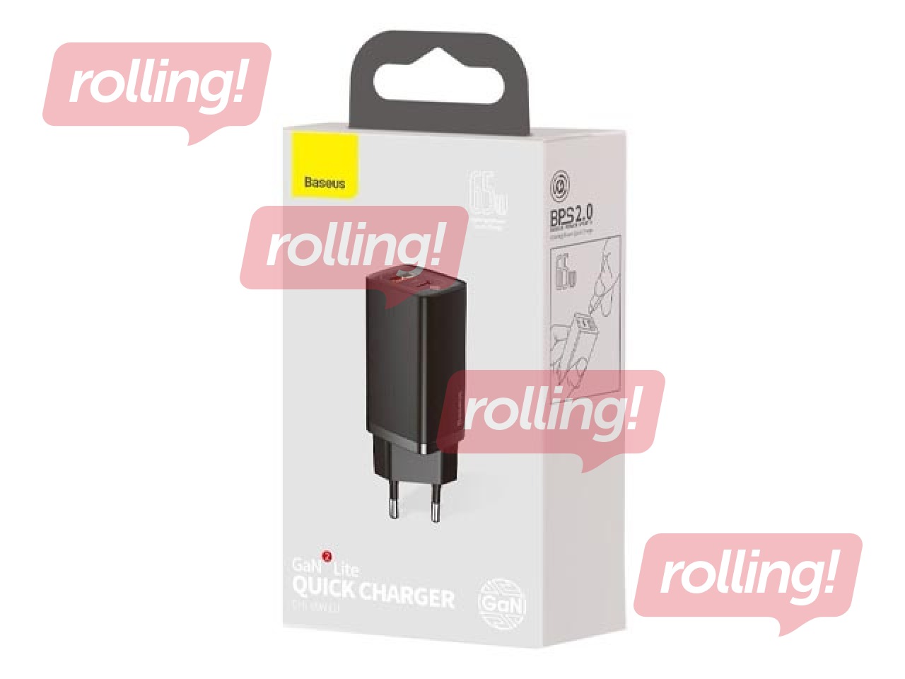 Laadija Baseus GaN2 USB + Type C, 65W, must