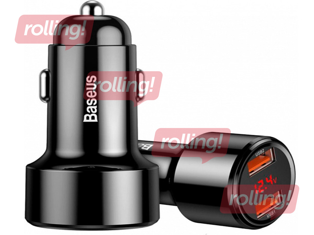Autolaadija Baseus Magic 2x USB QC 3.0 45W autolaadija (must)