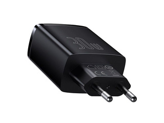Lādētājs Baseus QC USB Type C + 2x USB, 30W, melns