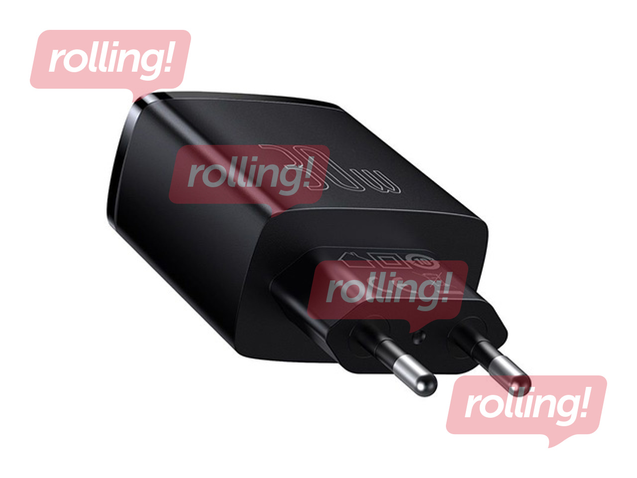 Lādētājs Baseus QC USB Type C + 2x USB, 30W, melns