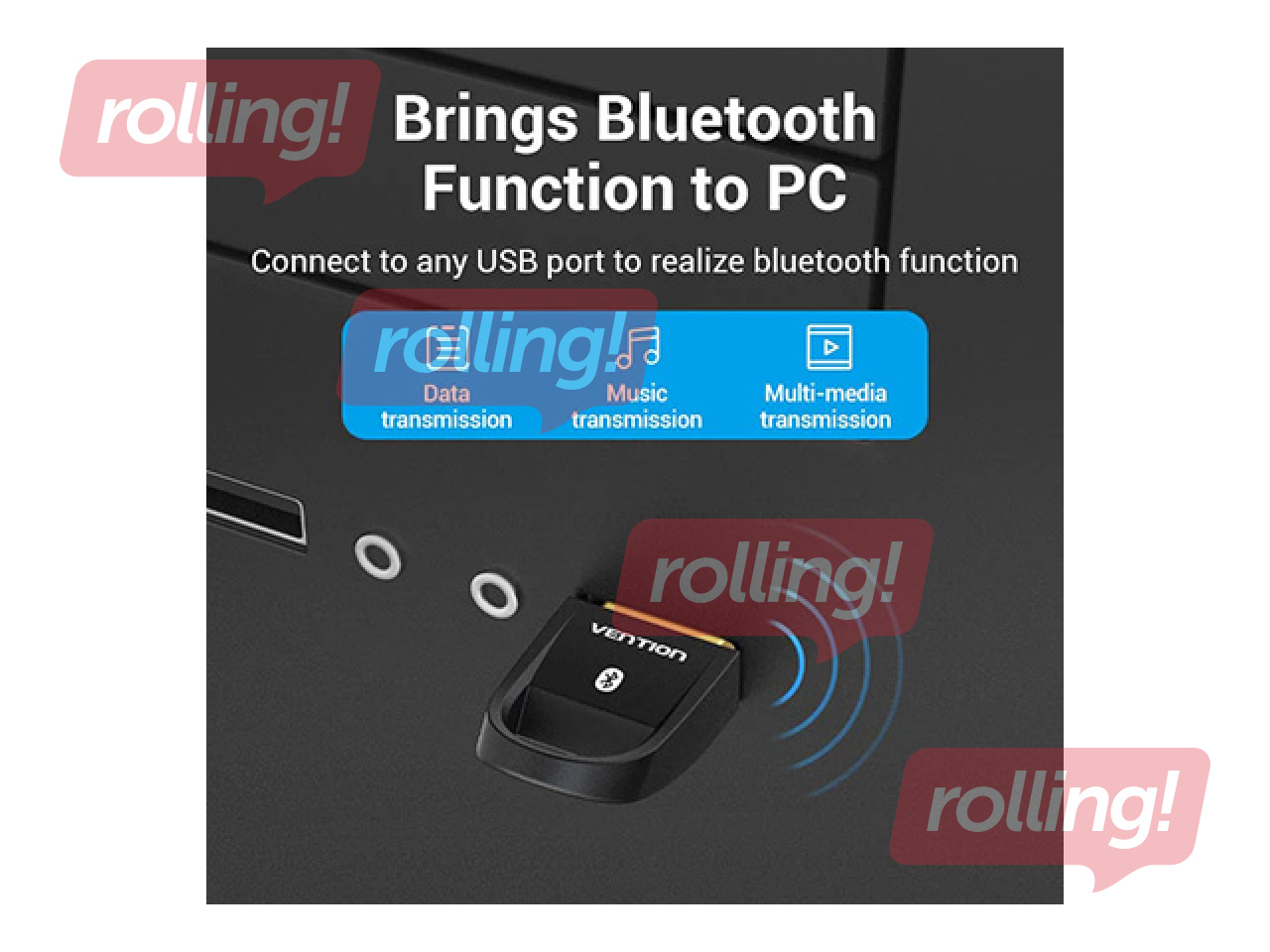 Adapteris Vention USB-A Bluetooth 5.0 CDSB0 (melns)