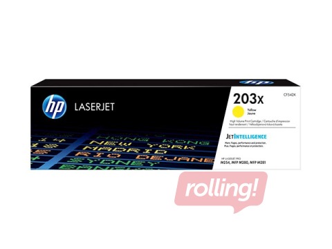 Tonera kasete HP No.203X, Dzeltena (2500 lpp)