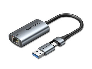Adapter Vention USB-A + USB-C Gigabit Etherneti jaoks 0.15 m