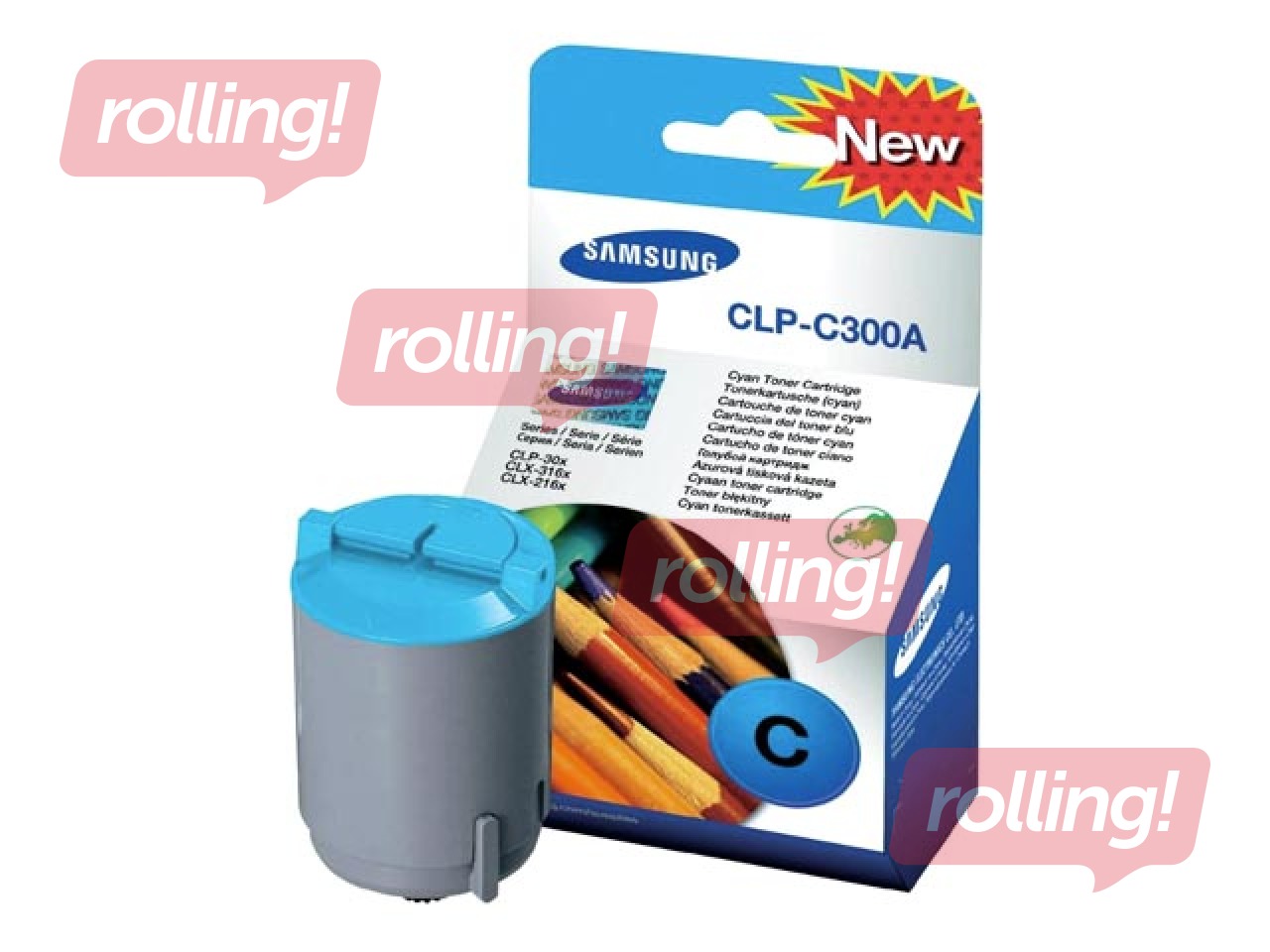 Toonerkassett Samsung CLP-300, sinine, (1000 lk)